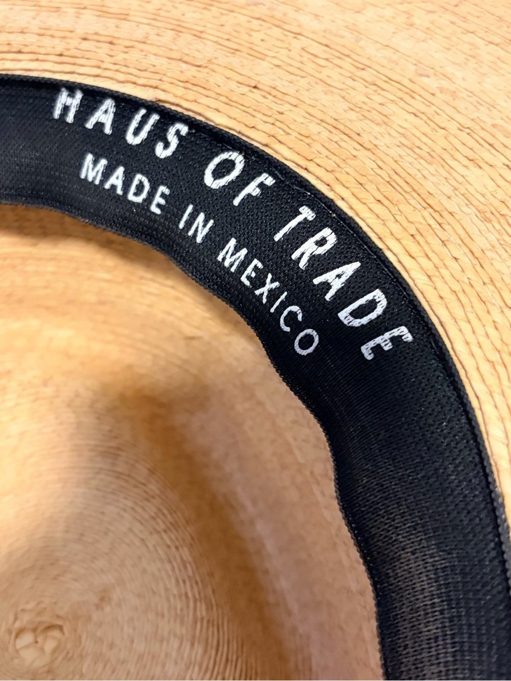 Handwoven Wide-Brim Straw Sun Hat - Natural Tan Haus of Trade Size Large - Picture 8 of 13